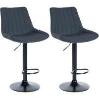 Barhocker 2er Set RIO - Dunkelgrau, Stoff, Schwarz |...