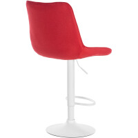 Barhocker 2er Set RIO - Rot, Stoff, Weiß | Barhocker m