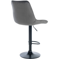 Barhocker 2er Set RIO - Dunkelgrau, Samt, Schwarz | Barhocke