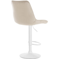 Barhocker 2er Set RIO - Creme, Samt, Weiß | Barhocker 