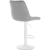 Barhocker 2er Set RIO - Grau, Samt, Weiß | Barhocker m