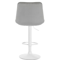 Barhocker 2er Set RIO - Grau, Samt, Weiß | Barhocker m