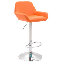 Barhocker DUBLIN - Orange, Kunstleder, Chrom | Barhocker...