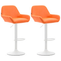 Barhocker 2er Set DUBLIN - Orange, Kunstleder,...
