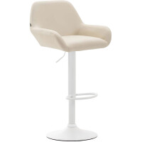 Barhocker 2er Set DUBLIN - Creme, Kunstleder, Weiß | B