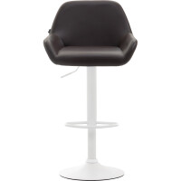 Barhocker 2er Set DUBLIN - Braun, Kunstleder, Weiß | B