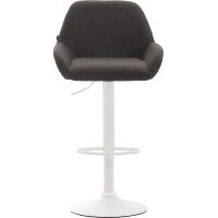 Barhocker DUBLIN - Dunkelgrau, Stoff, Weiß | Barhocker