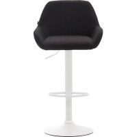 Barhocker 2er Set DUBLIN - Schwarz, Stoff, Weiß | Barh