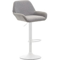 Barhocker 2er Set DUBLIN - Grau, Stoff, Weiß | Barhock