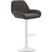 Barhocker 2er Set DUBLIN - Dunkelgrau, Stoff, Weiß | B