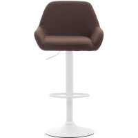 Barhocker 2er Set DUBLIN - Braun, Stoff, Weiß | Barhoc