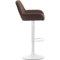 Barhocker 2er Set DUBLIN - Braun, Stoff, Weiß | Barhoc