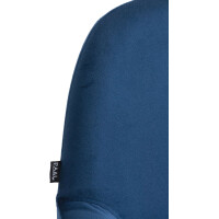 Barhocker DUBLIN - Blau, Samt, Weiß | Barhocker mit Le