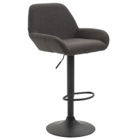 Barhocker DUBLIN - Dunkelgrau, Stoff, Schwarz | Barhocker...