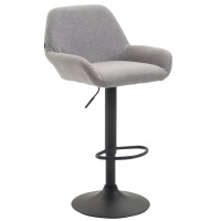 Barhocker DUBLIN - Grau, Stoff, Schwarz | Barhocker mit...