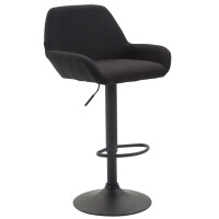 Barhocker DUBLIN - Schwarz, Stoff, Schwarz | Barhocker...