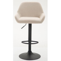 Barhocker 2er Set DUBLIN - Creme, Stoff, Schwarz | Barhocker