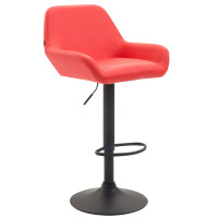 Barhocker DUBLIN - Rot, Kunstleder, Schwarz | Barhocker...