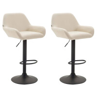 Barhocker 2er Set DUBLIN - Creme, Kunstleder, Schwarz |...