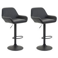 Barhocker 2er Set DUBLIN - Schwarz, Kunstleder, Schwarz |...