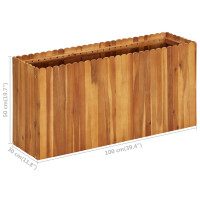 Hochbeet aus Holz JONA | 100x30x50cm, Akazienholz 6