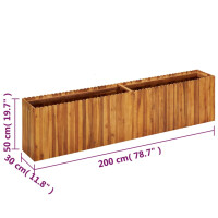Hochbeet aus Holz JONA | 200x30x50cm, Akazienholz 6