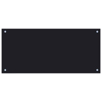K&uuml;chenr&uuml;ckwand Glas - 90x40cm Schwarz |...