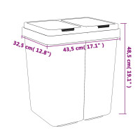 Mülleimer 2 Fächer Küche - 2x25L Trenneimer, 