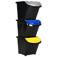 3er Set Abfallbeh&auml;lter mit Deckeln - 3x26L...