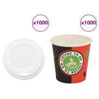 Coffee To Go Pappbecher 1000 St&uuml;ck Mit Deckel -...