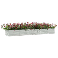 Hochbeet für Garten OSKAR Silber | 400x80x45cm | Verzin