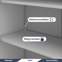 Aktenschrank, Schiebetürenschrank, Metallschrank KUBA, 