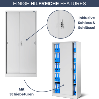 Aktenschrank, Schiebetürenschrank, Metallschrank KUBA, 