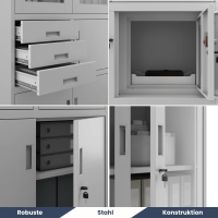 Aktenschrank mit Schubladen und Tresor FILIP, 900 x 1850 x 4
