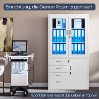 Büroschrank mit Glastüren und Schubladen WIOLA, 90