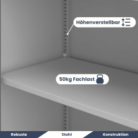 Büroschrank mit Glastüren und Schubladen WIOLA, 90
