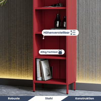 Bücherregal schmal MARIO, 500 x 1800 x 350 mm, Modern: 