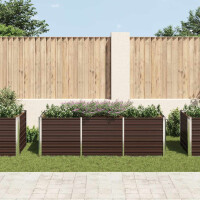 Hochbeet für Garten OSKAR Braun | 240x80x77cm | Verzink