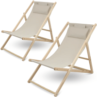 2er Set Liegestuhl aus Holz klappbar | P gallery