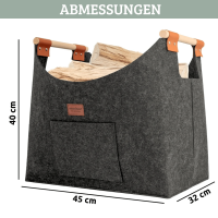 XL Multifunktions Korb I Filztasche für Brennholz, Eink