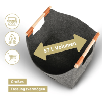 XL Multifunktions Korb I Filztasche für Brennholz, Eink