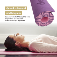 Yogamatte rutschfest TPE I mit Tragegurt und Ausrichtungslin