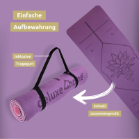 Yogamatte rutschfest TPE I mit Tragegurt und Ausrichtungslin