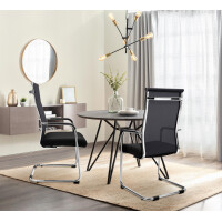 Besucherstuhl DAKAR - Kunstleder Schwarz 54x65x107 cm | Besu