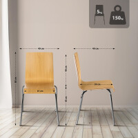 Besucherstuhl GENEVA - Holz Natura 49x49x85 cm | Besucherst&