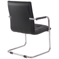 Besucherstuhl TORINO - Kunstleder Schwarz 57x64x89 cm Silber