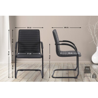 Besucherstuhl NAIROB - Kunstleder Schwarz 56x60x95 cm | Besu