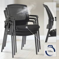 Besucherstuhl DARWIN - Metall Schwarz 58x60x86 cm | Besucher