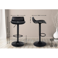 4er Set Barhocker GEDAN - Kunstleder Schwarz 43x44x69 cm | B