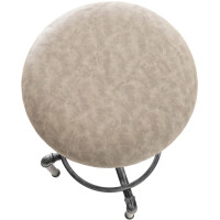 2er Set Barhocker GIVAN - Kunstleder Grau 35x35x63 cm Silber